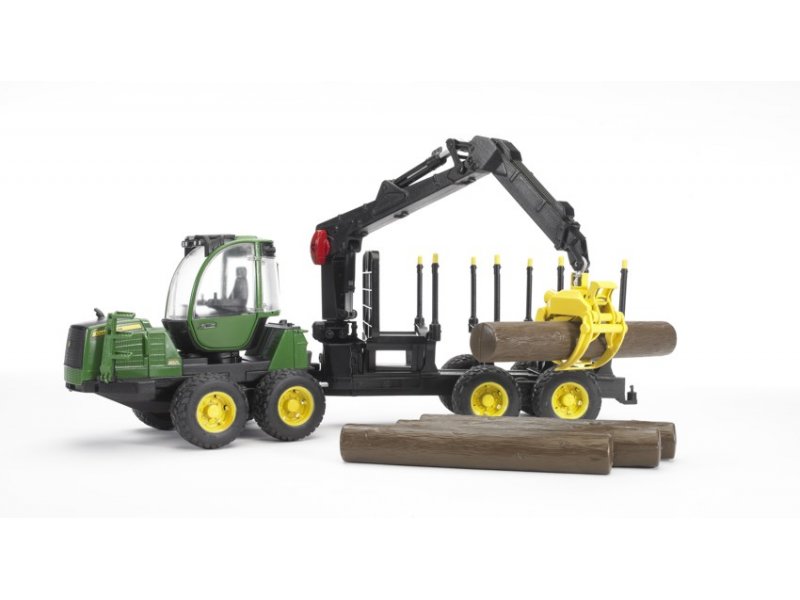 Bruder 02133 - John Deere 1210E Rückezug mit 4 Baumstämmen und Holzgreifer