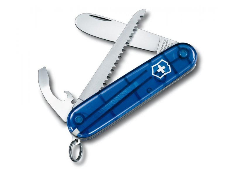 My First Offiziersmesser blau My First Victorinox, 84 mm, blau transparent, 9 Funktionen ...